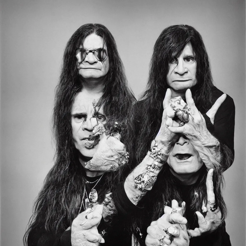 Prompt: portrait of ozzy Osbourne by annie Leibowitz, hyper realistic, sharp focus