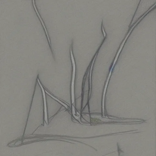 Image similar to Award-winning abstract pencil sketch of the Muskeg