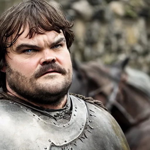 Prompt: jack black in game of thrones