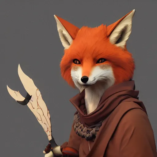 Image similar to rpg character design, anthropomorphic fox wearing kitsune mask, in the style of killian eng kawase hasui, 3 d render, artstation trending, 8 k, octane render, photorealistic, volumetric lighting caustics, surreal