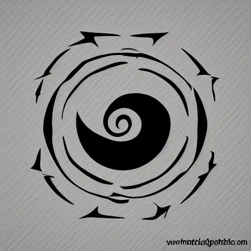 Image similar to a circular vector tattoo design. simple, spiky, curvilinear.