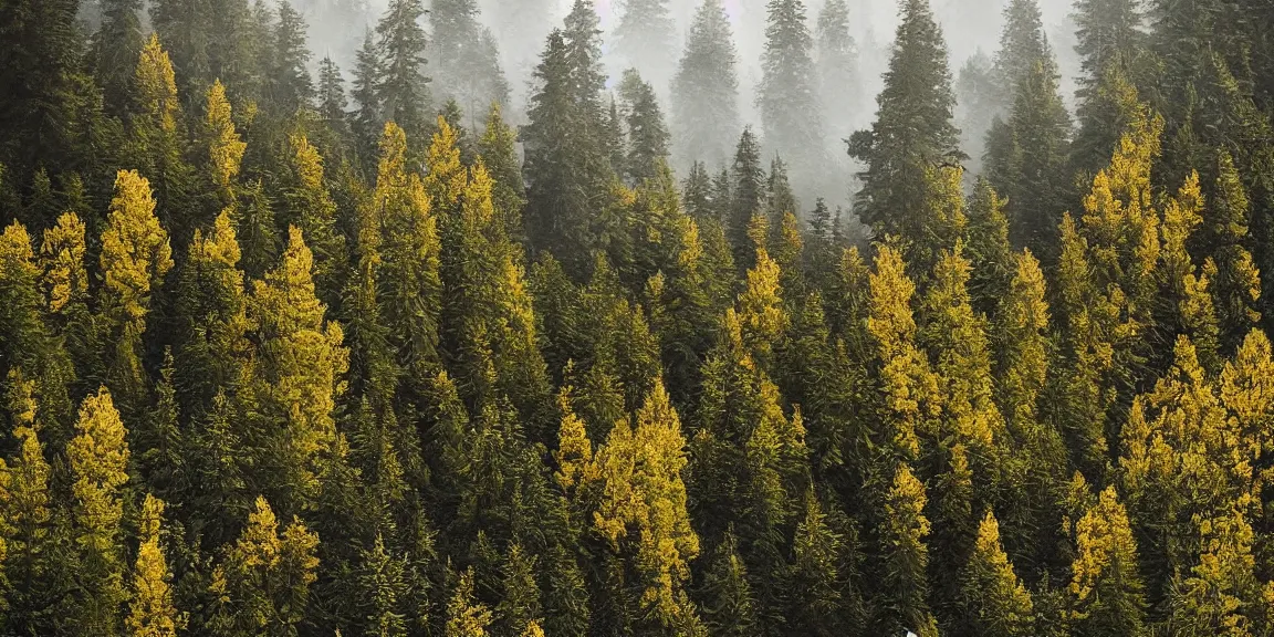 Image similar to Alpine forest in Austria, various firs shooting up from the rocky landscape. Many wildflowers, bright, somewhat foggy. Afternoon glow. Trending on Artstation, deviantart, worth1000. By Greg Rutkowski. National Geographic and iNaturalist HD photographs