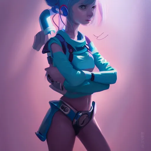 Image similar to portrait of a cute young woman with robot ears, 4k, sharp focus, Andreas Rocha