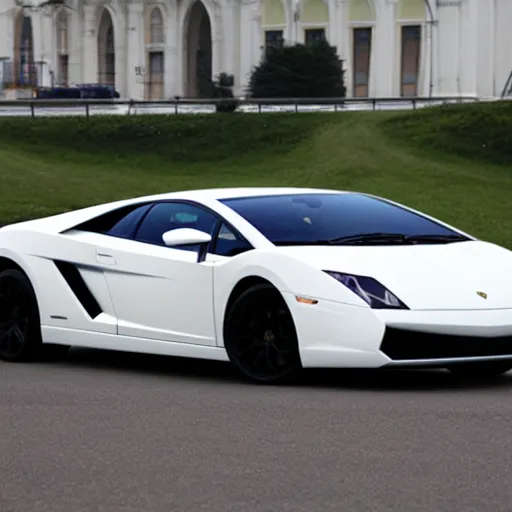 Image similar to putin in his lamborghini gallardo