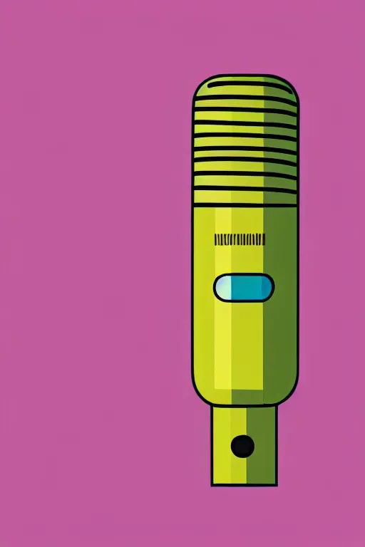 Prompt: minimalist boho style art of a colorful microphone, illustration, vector art