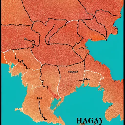 Image similar to map of hungary made out of bacon