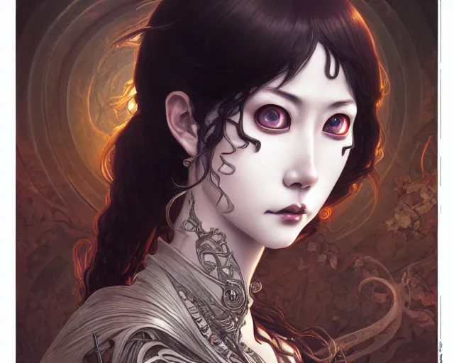 Prompt: photography of junji ito, deep focus, d & d, fantasy, intricate, elegant, highly detailed, digital painting, artstation, concept art, matte, sharp focus, illustration, hearthstone, art by artgerm and greg rutkowski and alphonse mucha