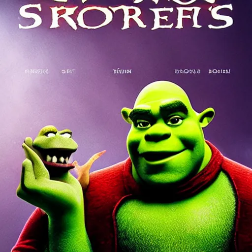 Image similar to Shrek in morbius poster