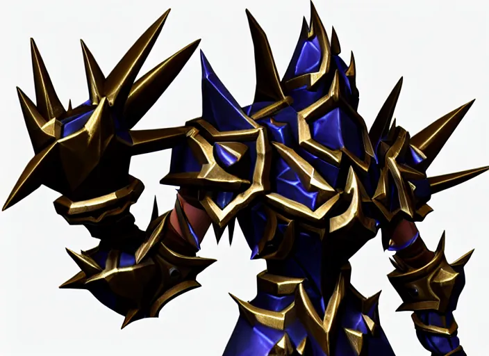 Image similar to metallic spiked shoulder pauldrons, stylized stl, 3 d render, activision blizzard style, hearthstone style