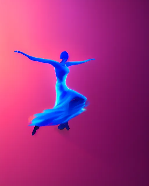 Prompt: color pigments spread out in air, look like someone is dancing, dream, unreal 5, trending on artstation