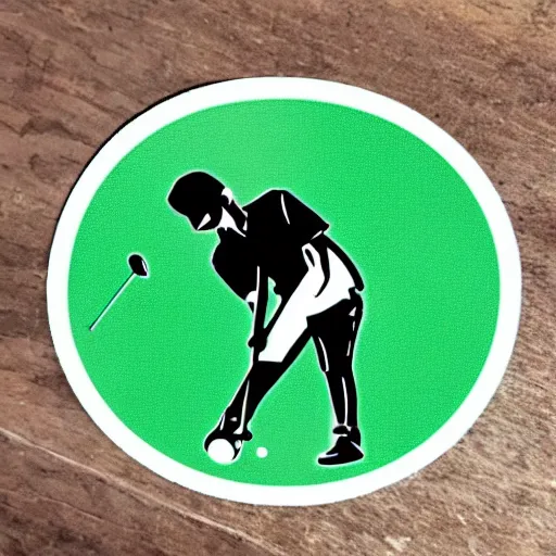 Image similar to die cut sticker of chibi anime cute golf player