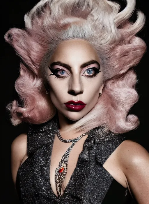 Image similar to lady gaga vogue photoshoot by nick knight editorial studio lighting Highly realistic. High resolution. Highly detailed. Dramatic. 8k.4k.