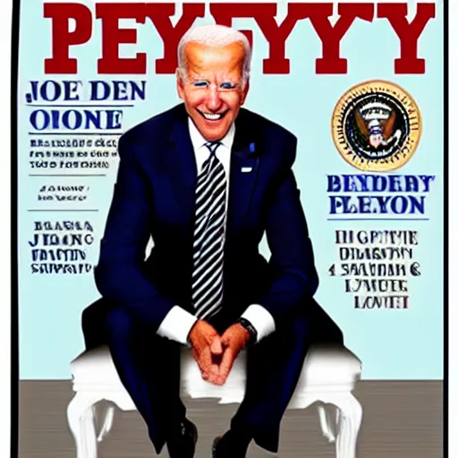 Image similar to joe Biden sitting on the loo reading a playboy magazine