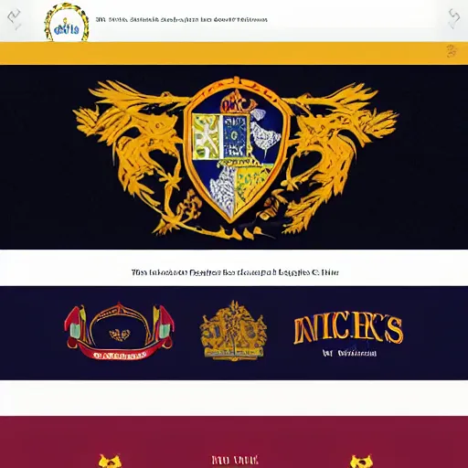 Prompt: glowing website, directory for heraldry, several crests