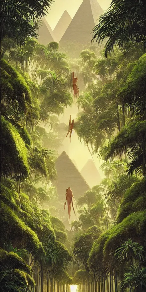 Image similar to symmetry!! egyptian landscape lush green, surreal, dreamlike, lucid dream, very detailed, perfect lighting, perfect composition, 4 k, artgerm, derek zabrocki, greg rutkowski