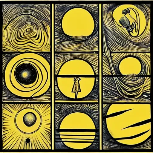 Image similar to Kinetic sculpture. Using data from a NASA exoplanet space telescope, scientists discovered a Jupiter-like world 379 light-years from Earth, orbiting a star similar to our Sun. Salad Fingers, vintage Looney Tunes by Alfred Kubin, by Ivan Bilibin, by Allison Bechdel peaceful, geometric