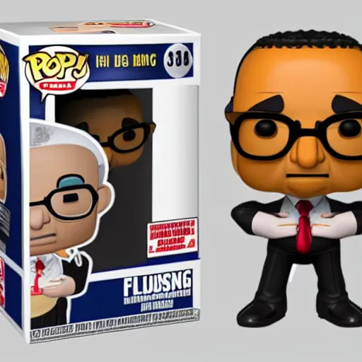 Image similar to gustavo fring as a funko pop, 3d render