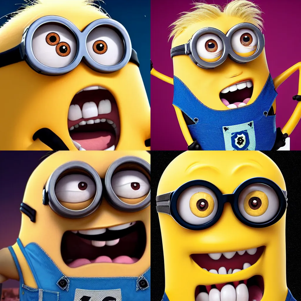 Prompt: Gary busey as a minion in despicable me, hyper realistic