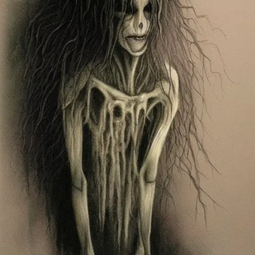 Prompt: grunge drawing of michael jackson by - Zdzisław Beksiński , corpse bride style, horror themed, detailed, elegant, intricate