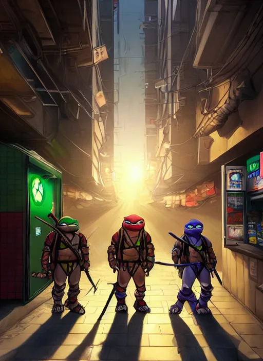 cartoon teenage mutant ninja turtles, standing in | Stable Diffusion ...