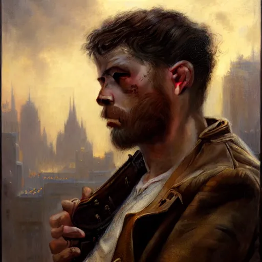 Image similar to a portrait of a good - lookiung white boy gangster,, high detail, cleary see face, by gaston bussiere, bayard wu, greg rutkowski, odd nerdrum, maxim verehin, dan dos santos, masterpiece, sharp focus, cinematic lightning - h 7 6 8