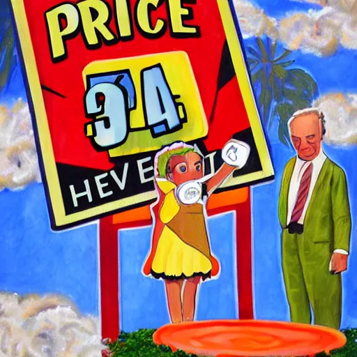 Image similar to ' the price is right ', in heaven, dreamy art