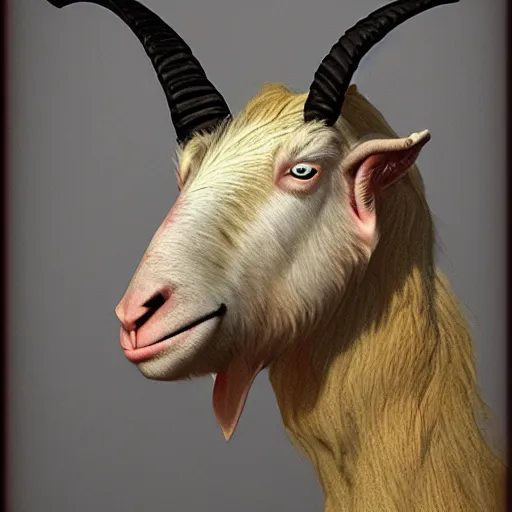 Image similar to Horrible goat man, hyperdetailed