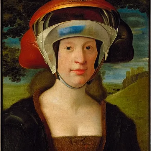 Image similar to Portrait of a woman with a helmet, by Jan Brueghel the Elder