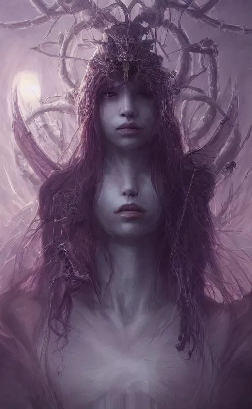 Prompt: a girl from final fantasy live action, arachnid bug queen, evocative, mystical night, very very very very detailed, award winning, masterpiece digital painting by greg rutkowski, alex grey, artstation, 4 k wallpaper