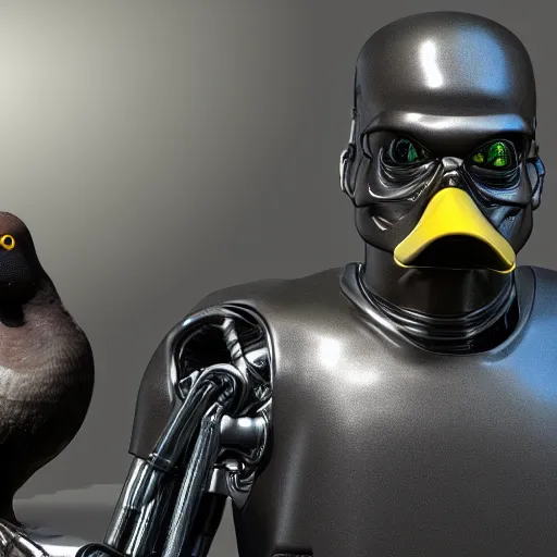 Prompt: terminator duck ultra 4k photorealistic detailed