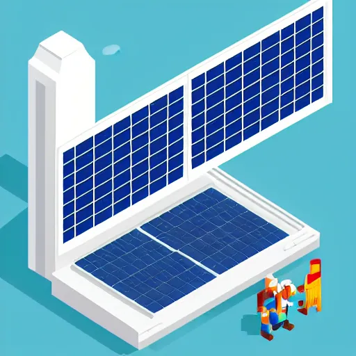 Image similar to pixel art isometric drawing, space station, solar panels, white background, detailed