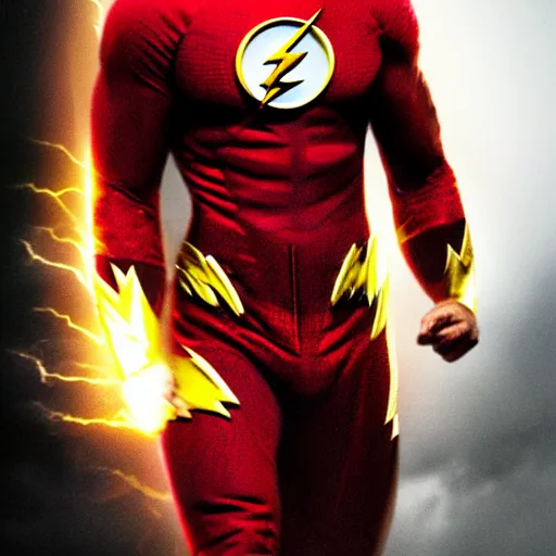 Prompt: The Rock as the Flash