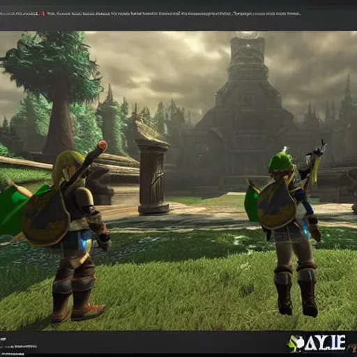 Image similar to The Legend of Zelda Twilight Princess rendered in Unreal Engine 5 ultra high graphics ray tracing in game promotional screenshots moblins, link, epona, ganondorf, Zelda moody, photorealistic