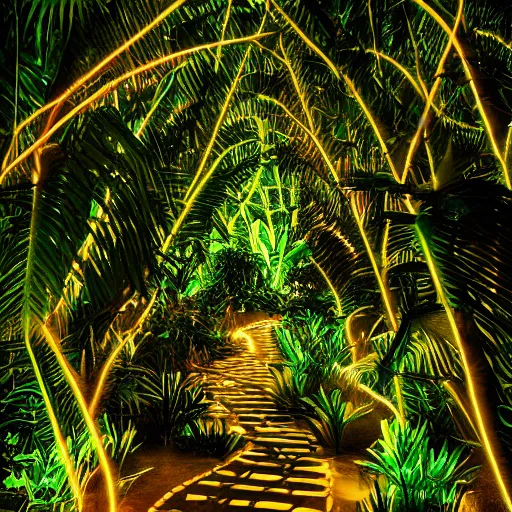 Prompt: jungle made out of light