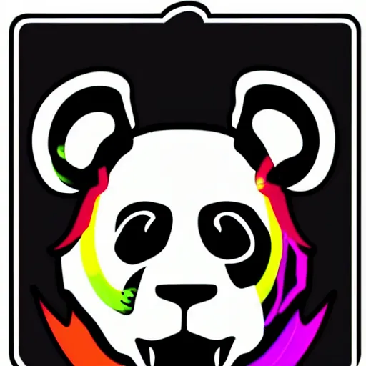 Image similar to in the style of max prentis and deathburger and laurie greasley a vector e-sports sticker logo of a panda, highly detailed, colourful, 8k wallpaper