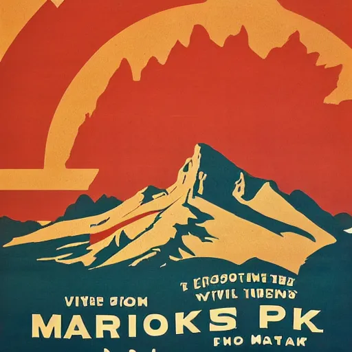 Prompt: vintage national park poster for mars