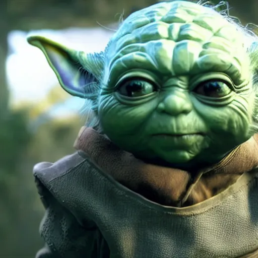 Image similar to Yoda in The Witcher 3 video game, highly detailed, high quality, HD, 4K, trending