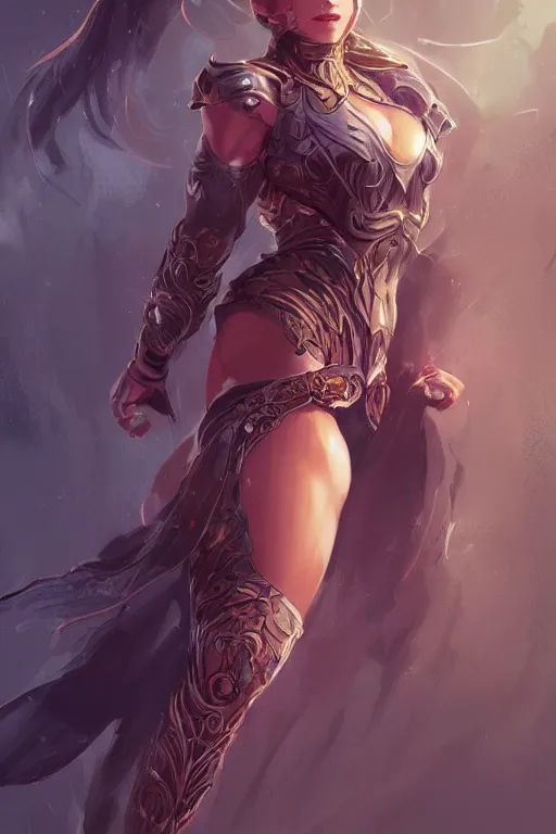 Image similar to three quarters portrait pose of a beautiful woman, strong body,super heroine costume,super powers, fantasy, intricate, elegant, highly detailed, digital painting, artstation, concept art,shining, sharp focus, illustration, art by Stanley Lau