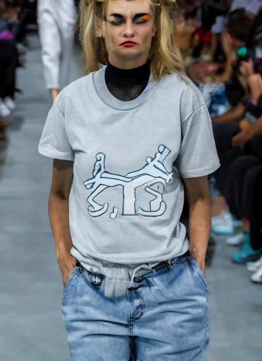 Image similar to hyperrealistic and heavy detailed air jordan runway show of lisa simpson, leica sl 2 5 0 mm, vivid color, high quality, high textured, real life