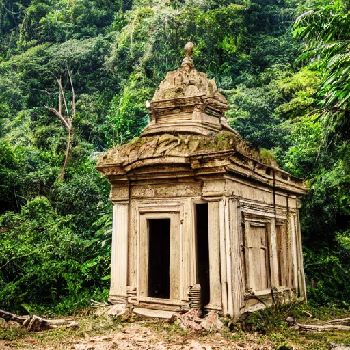 Prompt: Abandoned temple in the jungle