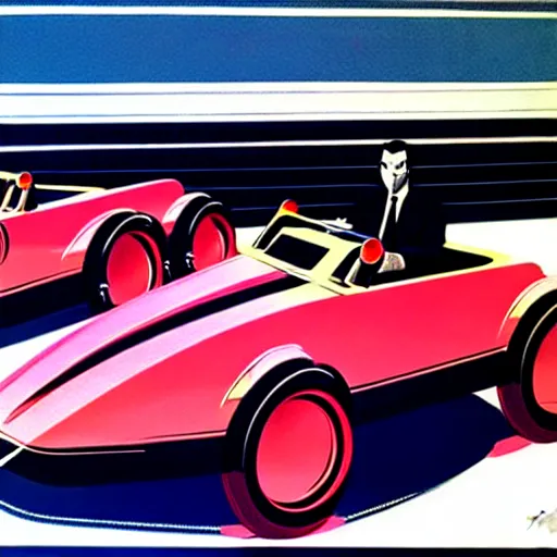 Image similar to concept art of a car with a sidecar, painted by syd mead, high quality