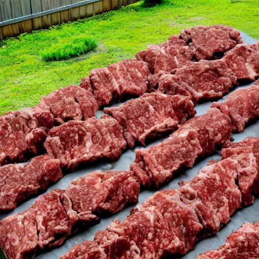 Prompt: giant mountains of ground beef