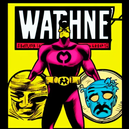 Prompt: of watchmen comic logo