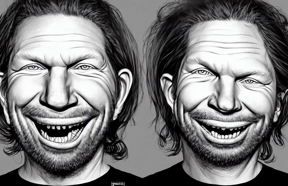 Image similar to aphex twin portrait, in the style of kim jung gi