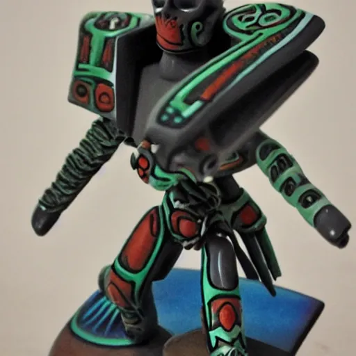 Image similar to a necron named anrakyr posing with a skateboard for a photo