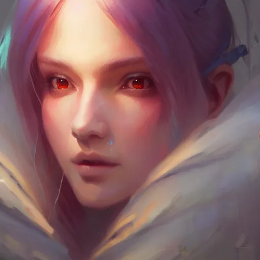 Image similar to Highly detailed necrotic portrait of a young woman, Stephen Bliss, unreal engine, fantasy art by Greg Rutkowski, Loish, Rhads, Makoto Shinkai and Lois van baarle, ilya kuvshinov, rossdraws, Tom Bagshaw, global illumination, radiant light, detailed and intricate environment