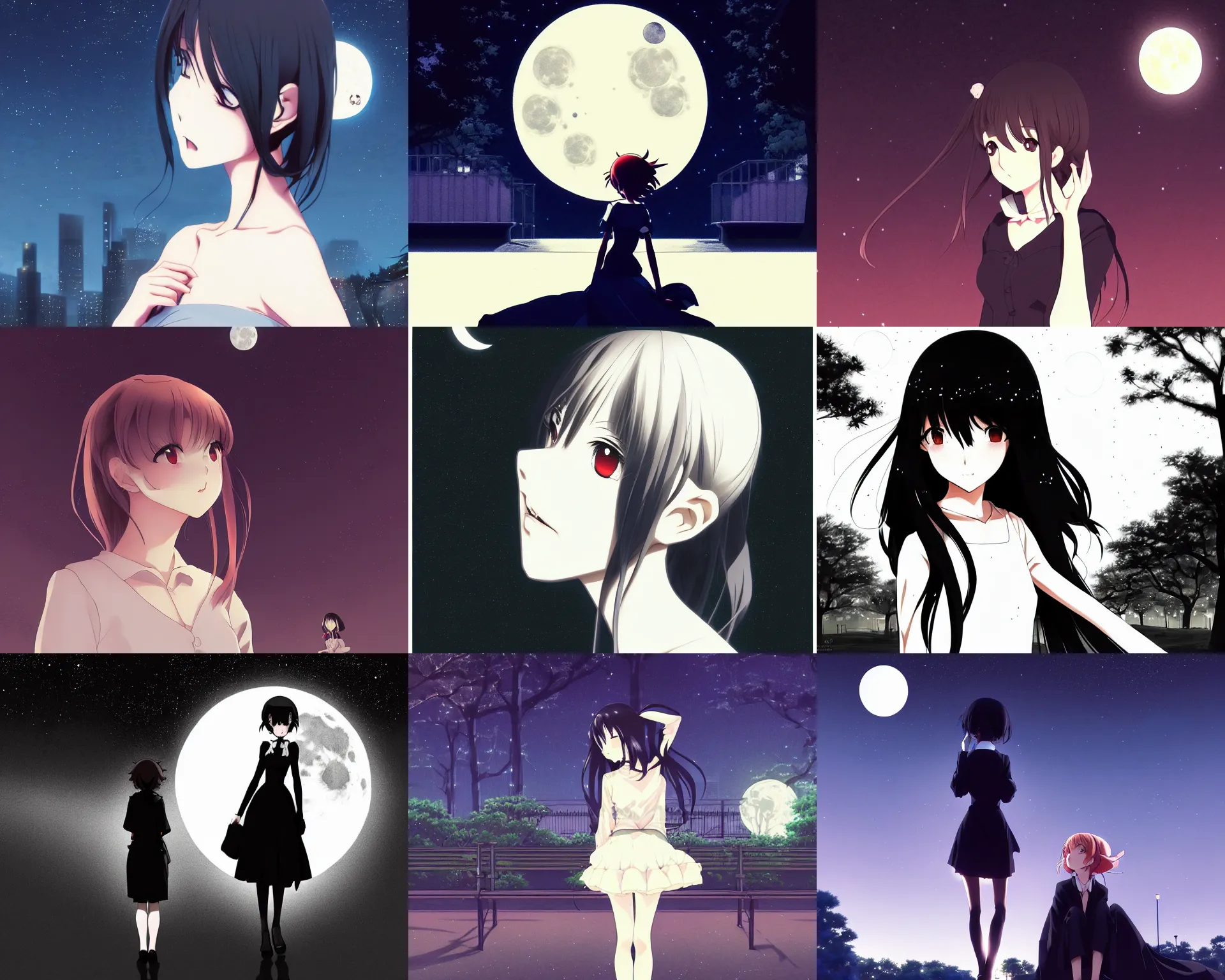 dark silhouette Anime girl - Playground