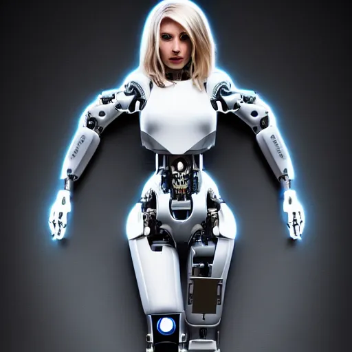 Image similar to beutiful white girl cyborg, fullbody, full shot, alfred kelsner, artstaition, epic composition