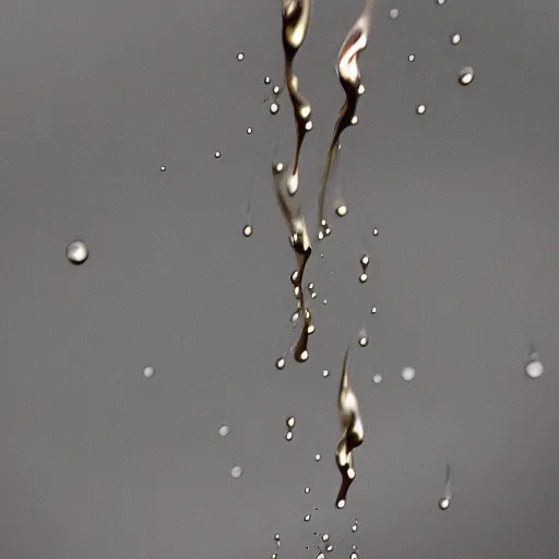 Image similar to metal liquid drop blurry falling fast zoom