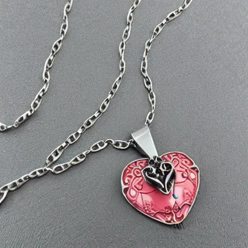 Image similar to bleading heart artnouveau necklace made of scary 🐰